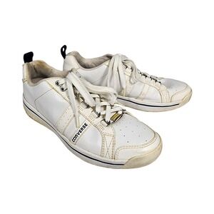 Converse‎ y2k Men White Leather Low Top Sneakers Size 9.5 Athletic Shoes